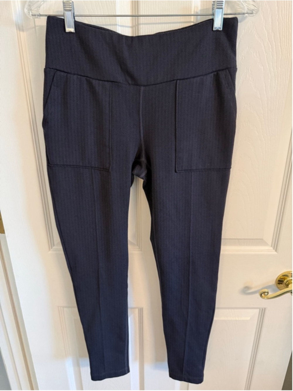Mondetta Women's High Rise Stretch Comfort Jacquard Knit Leggings in Gray M